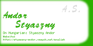 andor styaszny business card